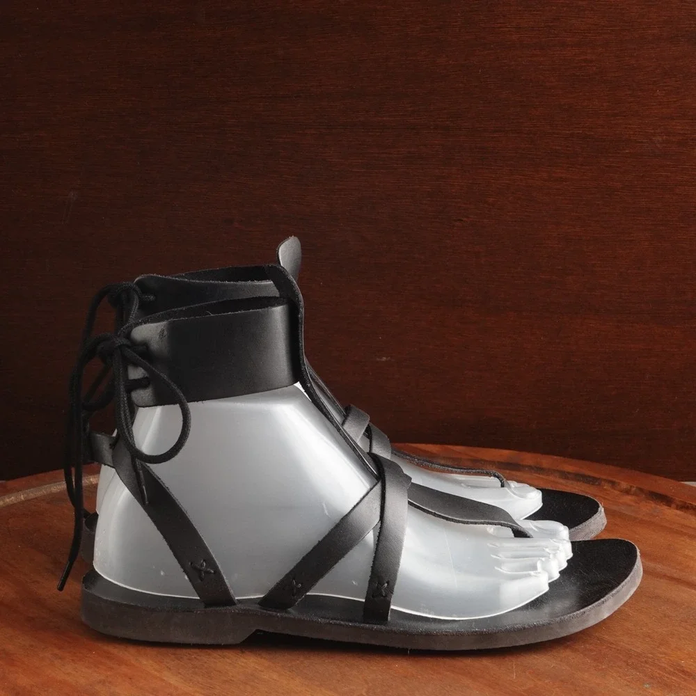 Free People Sandals WMS SZ EU 38.5 US 8 BLK Vacation Day Wrap Boho Resort Shoes - Picture 1 of 15